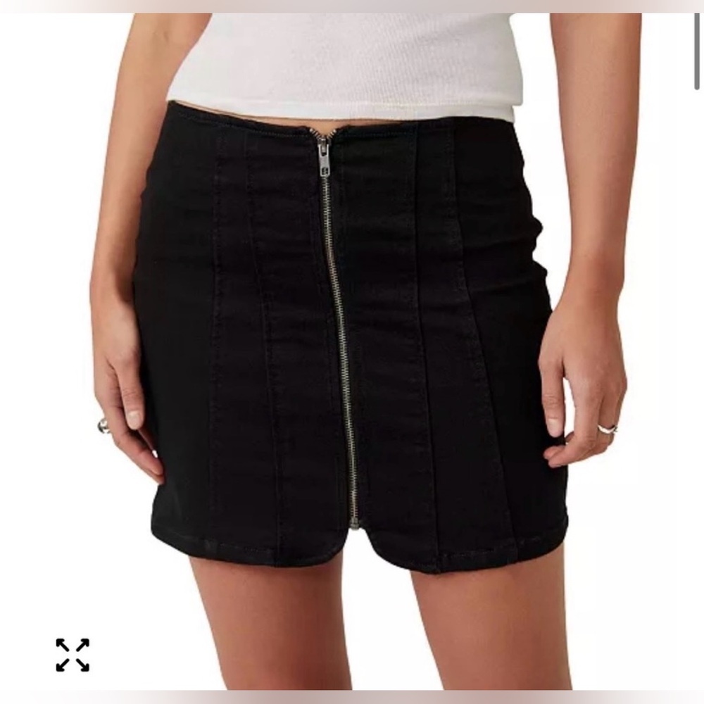 We The Free Black Denim Mini Skirt size 8 NWOT free people